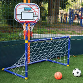 2-in-1 Basketball Hoop and Soccer Goal Set, Portable Detachable Indoor/Outdoor Sports Toy for Boys and Girls - Perfect Gift for Thanksgiving, Halloween, Christmas, and Holidays